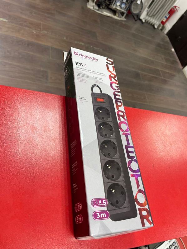 Сетевой фильтр Defender ES, 3м, 5 розеток