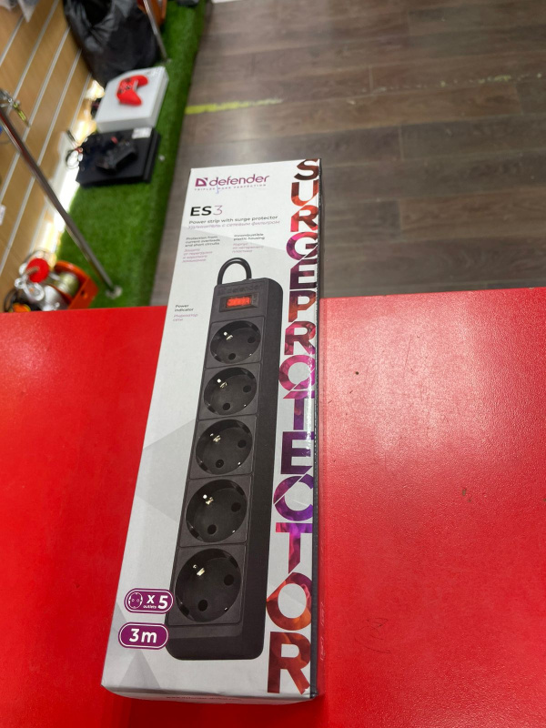 Сетевой фильтр Defender ES, 3м, 5 розеток