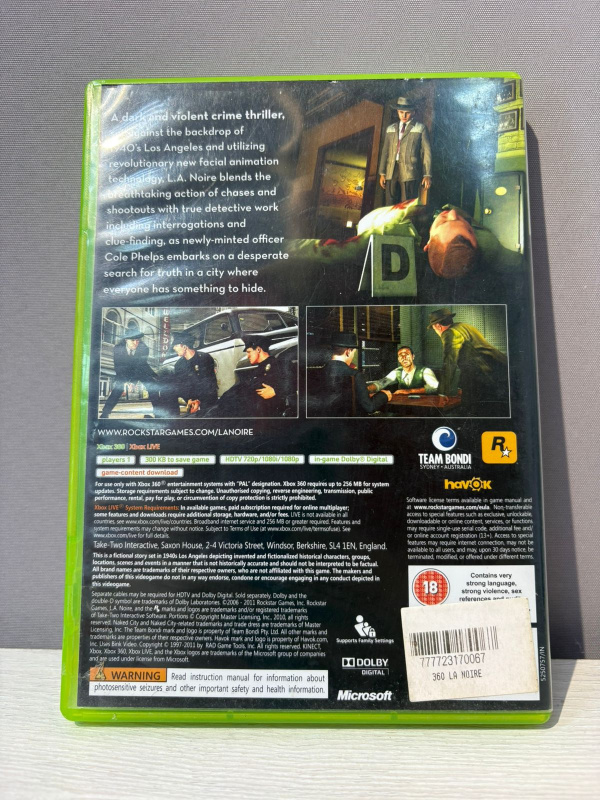 Игра Xbox L.A.Noire