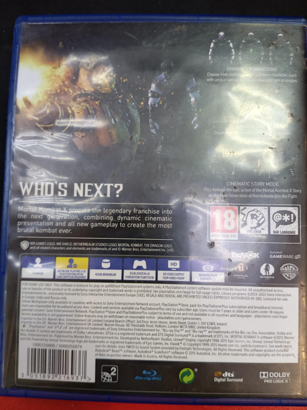 Игра Sony PS 4 Mortal Kombat X