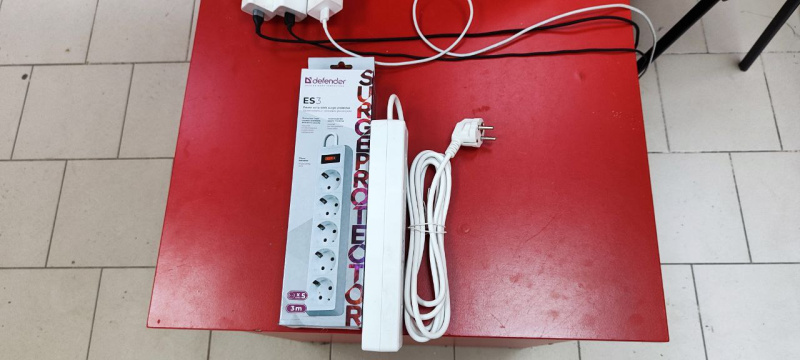 Сетевой фильтр Defender ES, 3м, 5 розеток